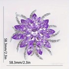 Shiny Rhinestone Purple Flower Brooch Pin Women Scarves Corsages Decoration Gift