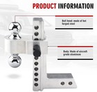 2  Receiver 10  Drop rise Adjustable Tow Hitch Dual Ball Mount Trailer 12500 Lb
