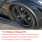 For Corvette C7 2014-19 Pair Gloss Black Front Wheel Trim Fender Flare Extension