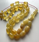 Big White Natural Baltic Amber 64g Islamic Prayer Rosary Barrel 33 Beads Tesbih