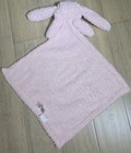 Pink Bunny Lovey Feather Knit Security Baby Blanket Levi And Emmie Soft 
