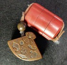 Japanese Hime Inro Negoro Lacquer Daikoku Fan Netsuke Takarazukushi Antique