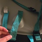 Gray And Teal Baby Booster Seat With Adjustable Harness