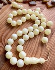 White Natural Baltic Amber 60g  Islamic Prayer Rosary 14 Mm  33 Beads Tesbih