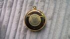 Tova Vintage Compact Quilted Goldtone Solid Perfume Case Holder With Crystals 