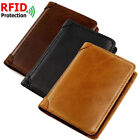 Genuine Leather Rfid Blocking Trifold Wallet For Men Slim Minimalist Wallet