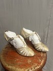 1920   s Antique Ivory Silk Deco Wedding Or Evening Shoes 