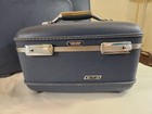 Samsonite Saturn Blue Luggage Hard Shell Train Case Suitcase  set Of 3  Vtg