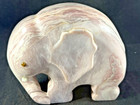 Signed Arliss Newcomb Hand-carved 10 Lb Banded Stone Elephant Sculpture