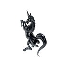 Vintage Murano Black Amethyst Glass Rearing Unicorn Figurine Hand Blown Italy