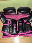 Sanabul Essential Gel Boxing Kickboxing Training Gloves Black pink 14oz