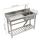 Commercial Kitchen Sink Prep Table W  Faucet Stainless Steel Single Compartment