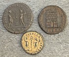 Lot Of 3 Authentic Roman Bronze Coins Diocletian Constantine Era Ancient Roman