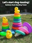 Rainbow Stacked Circle Toy Duck Kids Stacking Game Educational Learning Gift