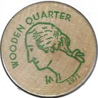 1971  Panther Valley Coin Club 9th  Lansford  Pennsylvania  Green Wooden Nickel