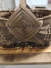 Adorable Primitive Splint Wood Egg Gathering Buttocks Basket Handwoven 10 