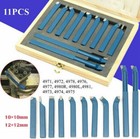 11 Pcs Carbide Tip Tipped Cutter Tool Bit Cutting Set Metal Lathe Tool 10 12mm