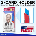 Heavy Duty Badge Holder Hard Plastic Id Card Protector Case  2 Pack