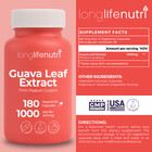 Guava Leaf Extract 1000mg - 180 Vegetarian Capsules  From Psidium Guajava