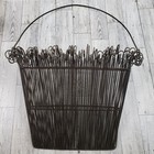 Southern Living Twirly Twigs Wire Wall Basket Bucket Rustic Metal Hanging Heavy