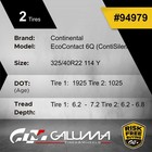 Set Of 2 Tires Continental Ecocontact 6q  contisilent   mo  325 40 22 R22  94979