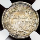 1858 O Seated Liberty Half Dime H10c   ngc Ms 62