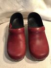 Dansko Shoes Professional Red Maroon Leather Slip On Clogs Women s Eu 36