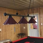 Wellmet Pool Table Lights For 8  9  Table With 3 Burgundy Metal Shades 59 Inc   