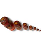 Vintage 7 Pcs Hand Painted Matryoshka Fairy Tale Nesting Dolls Signed 1992 Red