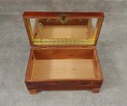 Vintage Decorative Wood Jewelry Storage Box With Mirror    Free Shipping