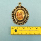 Vintage Gold Tone Filigree Cameo Courting Couple Romantic Scene Ornate Wall Deco