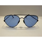 Vintage  new  1970 s Aviator Black Metal Frame With Blue Tinted Lens Sunglasses