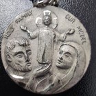 Vintage Sterling Silver Holy Family Holy Spirit Medal Necklace 21 Inch Chain