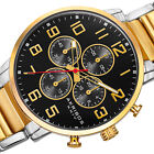 New Men s Akribos Xxiv Ak810ttg Two-tone Chrono Black Dial Stainless Steel Watch