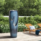 38 7in Blue Jar Water Fountain For Indoor Office  Outdoor Patio And Garden Decor