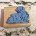 Stampin Up Wood Mounted Rubber Stamp Girl Watering Flowers Garden 