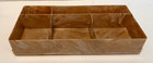 Vintage Makeup Vanity Organizer Brown Swirl Lucite Plastic  Box Vgc 12  X 5 75 