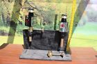 Square Horse Drawn 12 Volt Carriage Lamps Brass   Heavy Holders Pony Size