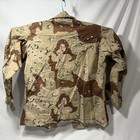 Vintage 90s Desert Storm Chocolate Chip Military Camo Combat Coat M R White Tag