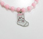 New--christmas Pink Santa Stocking 4 Piece  Girl s Jewelry Set-cute