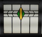 Striped Diamond Old English Leaded Stained Glass Window 21 1 2 x 19 1 2 