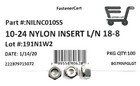  100  10-24 Stainless Steel Nylon Insert Lock Nuts - Locking Hex Nuts 10-24