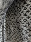 Authentic Louis Vuitton Monogram Denim Shawl Stole Black Silver Silk Wool