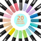 Crazy Colors Dual Tip Fabric   T-shirt Markers 20 Color Pastel Set Chisel   Fine