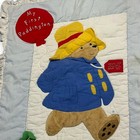 Vtg 1991 Nojo My First Paddington Bear Baby Blanket Quilt Blue Stripe Usa Ruffle