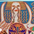 Huichol Yarn Painting Signed Cristobal Mexican Indigenous Art 12x12