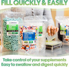 Size 1 Empty Capsules - 500 Count Empty Vegan Capsules - Vegetarian Empty Pill C
