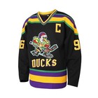 Charlie Conway  96 Mighty Ducks Movie Hockey Jersey White Green Large Black