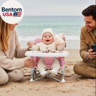 Portable Booster Seat  Foldable Baby High Chair With Removable Tray  Safety Harn