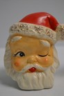 Vintage Winking Sant Claus Salt   Pepper Shakers Japan Kitschy Holiday Christmas